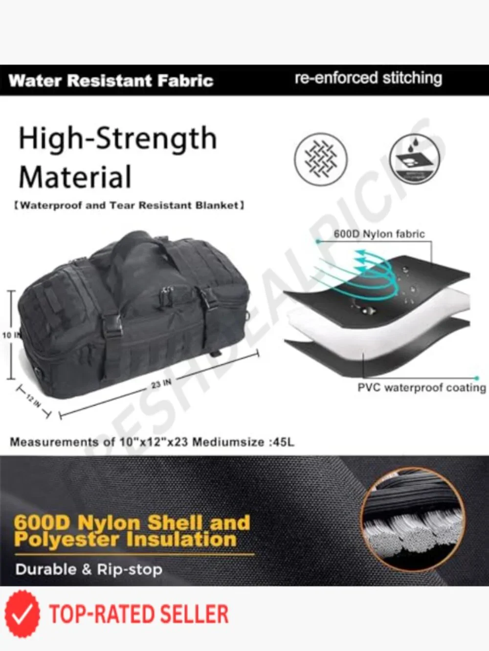 Travel Weekender Gym Duffle Bag Men Women Workout Military Sports Overnight